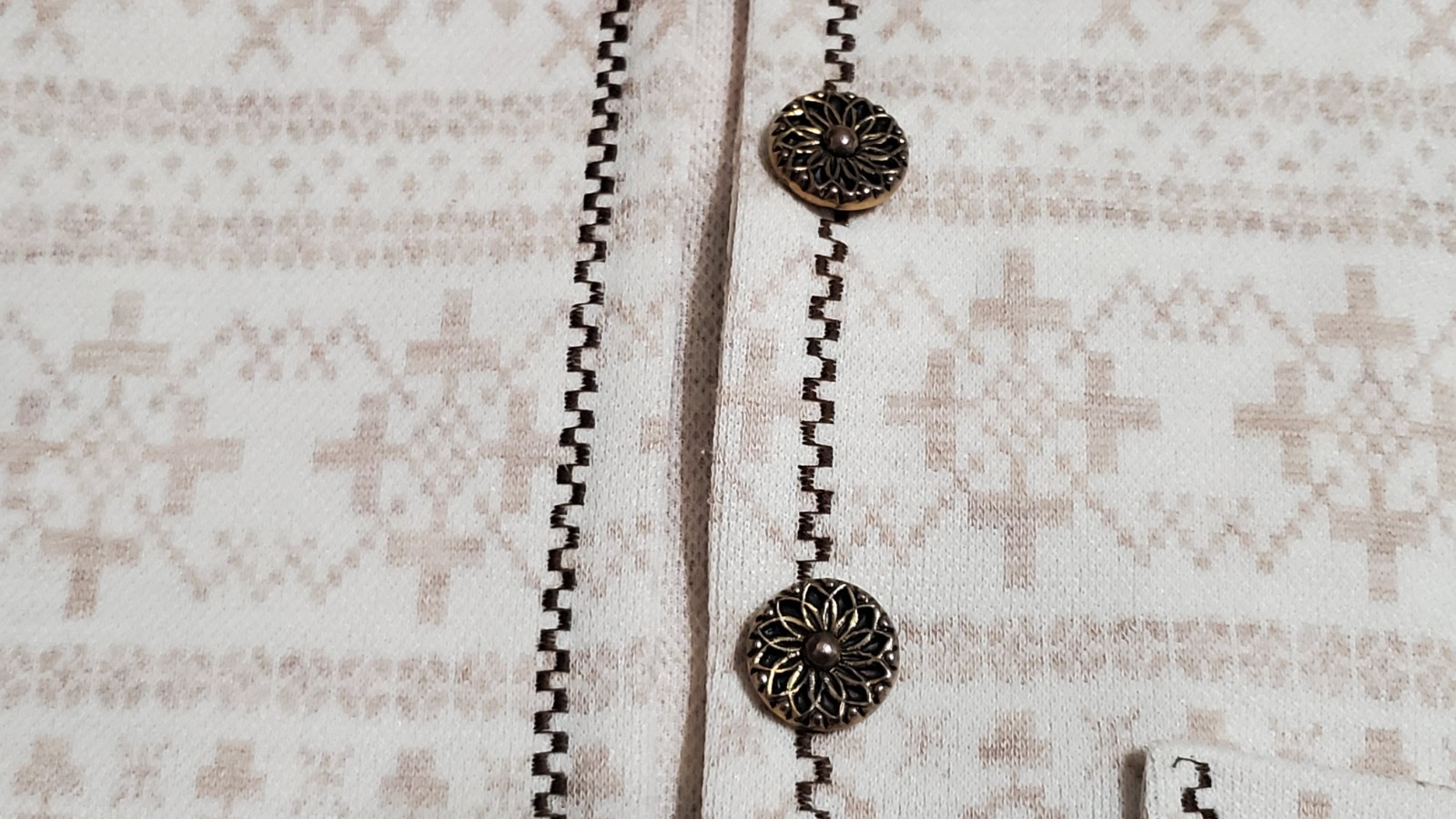 Vtg Patterned Vest Polyester Double Knit Handmade… - image 9