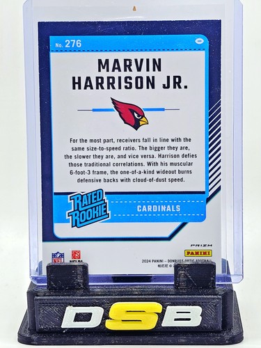 2024 Donruss Optic Marvin Harrison Jr #276 Blue Hyper Rated Rookie - Cardinals - Picture 2 of 2