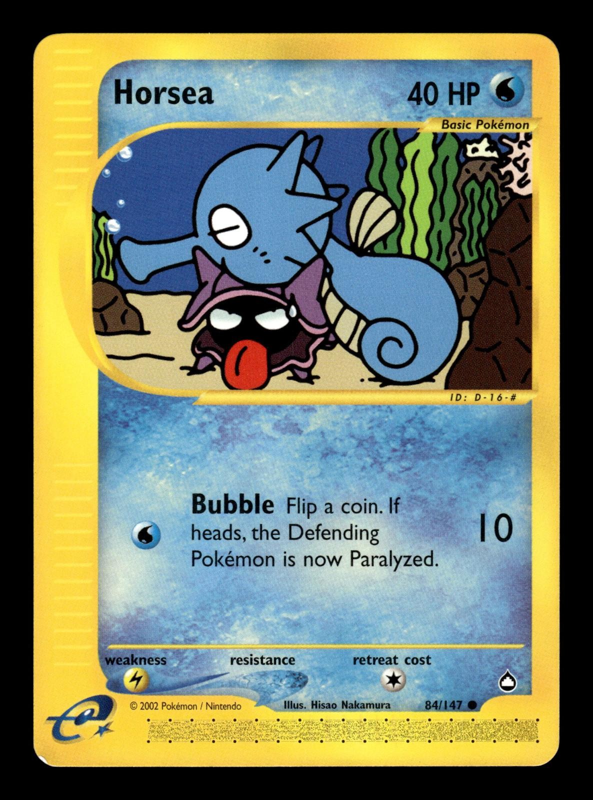 Horsea 84/147 Common Aquapolis Pokemon Near Mint