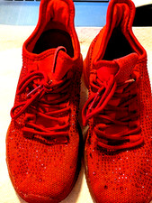 Lucky Step Girls Red rhinestone Sneakers Size 4