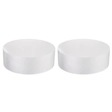 White Round Foam Cake Dummy 4 x 12 Inch Dummy Cake for Party Craft Display 2Pcs