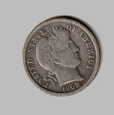 1908 D barber dime better grade