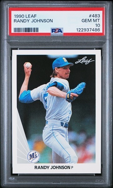 1990 LEAF #483 RANDY JOHNSON MARINERS HOF PSA 10