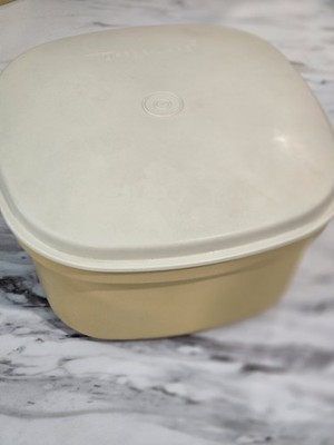 Vintage Tupperware Square Microwave Steamer 3 Piece Set Harvest Gold 888