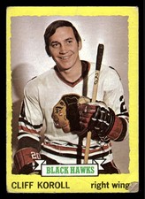 1973-74 Topps Cliff Koroll #28 - Chicago Blackhawks - (Low Grade)