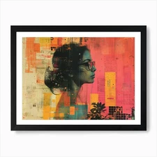 Analog Fusion: A Tapestry of Mixed  Framed Wall Art Poster Canvas Print Picture