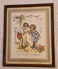 Ancienne Gravure encadrée Germaine Bouret "C'est bon quand c'est défendu..."