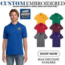 Personalized Customized Embroidered Polo Your Business Logo Here USA Cotton Polo