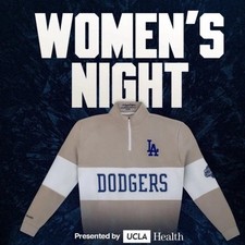 Los Angeles Dodgers Women's Night Sweater Beige White Blue MLB Baseball