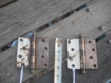 1930s Vintage 4" * STANLEY SWEETHEART * Steel Ball Top Door Hinges Lot of 2 USA