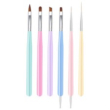 Nail Art Brushes, 6Pcs Nail Art Painting Tools with Nail Art Fine Liner Brush...