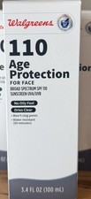 Walgreens Age Protection SPF 110 Oil Free Face Lotion Sunscreen 3.4 Oz - 04-28
