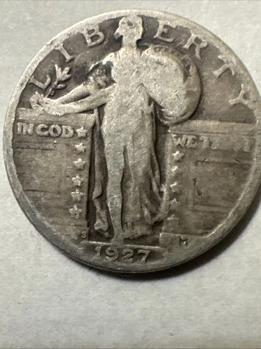 1927 S WALKING LIBERTY QUARTER DOLLAR Good Condition
