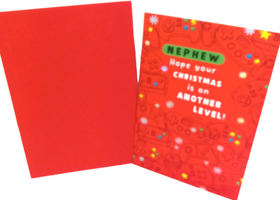 Hallmark Card Red To NEPHEW ''Hope Your Xmas Is On Another Level'' Game Controller