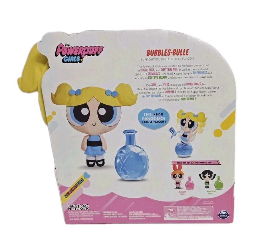 Peluche Powerpuff Girls Bubbles Puff Out con botella de exhibición NUEVO Cartoon Network Foto 2 de 4
