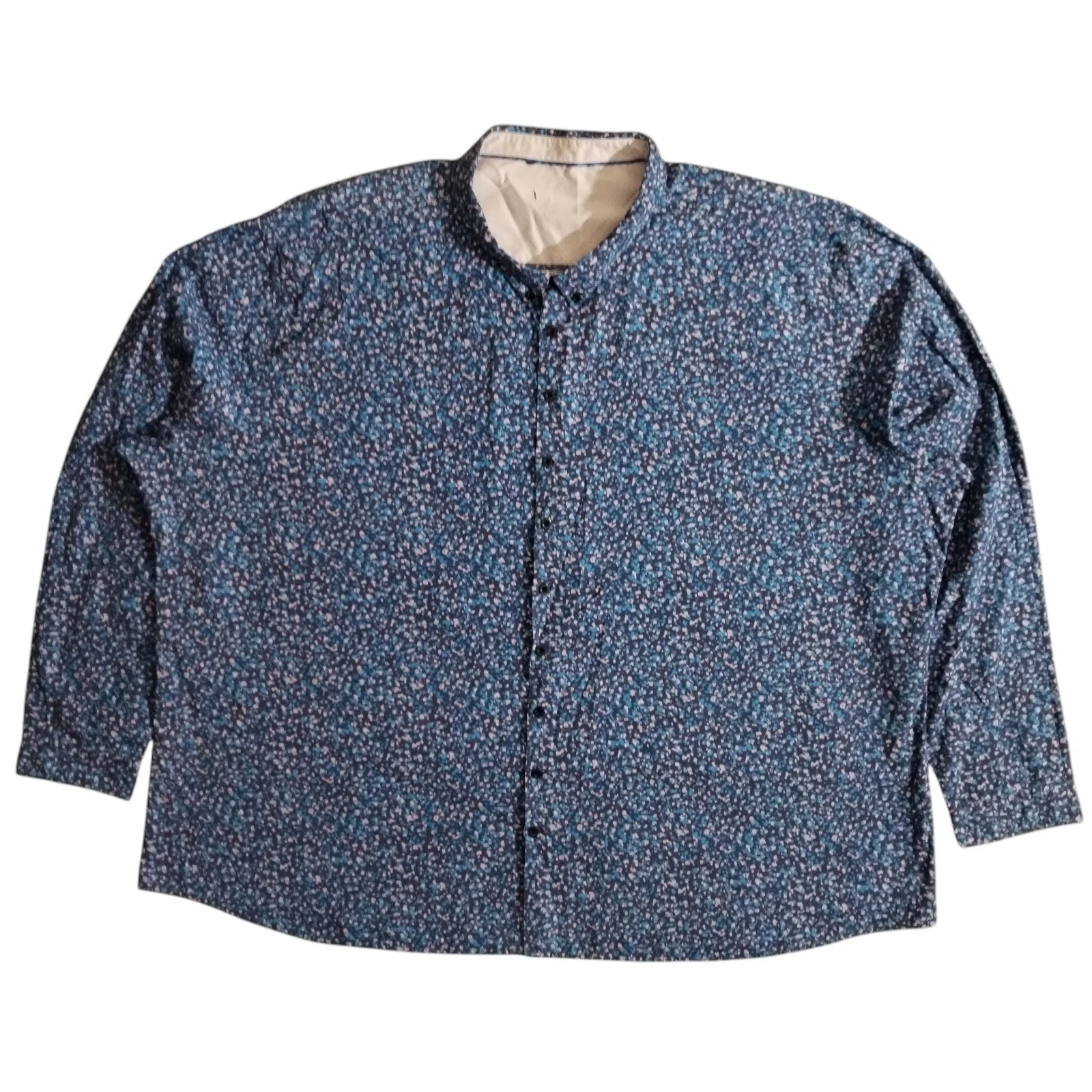 Black Label Shirt Men 5XL Blue Floral Button Down Plus Casual Summer JD Williams