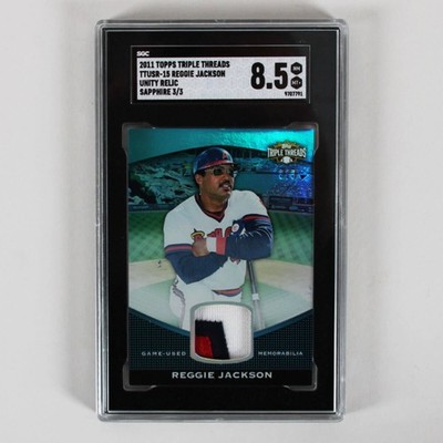2011 Topps Triple Threads Reggie Jackson Graded Card Unity Relic Jersey Sapph...