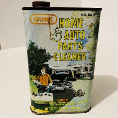 Vintage Gunk Home & Auto Parts Cleaner Quart Can 32 oz Empty Advertising Tin