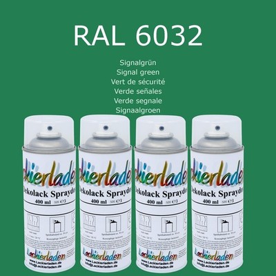4 x Dekolack Spraydose 400 ml RAL 6032 Signalgrün Signal green Vert de sécurité 