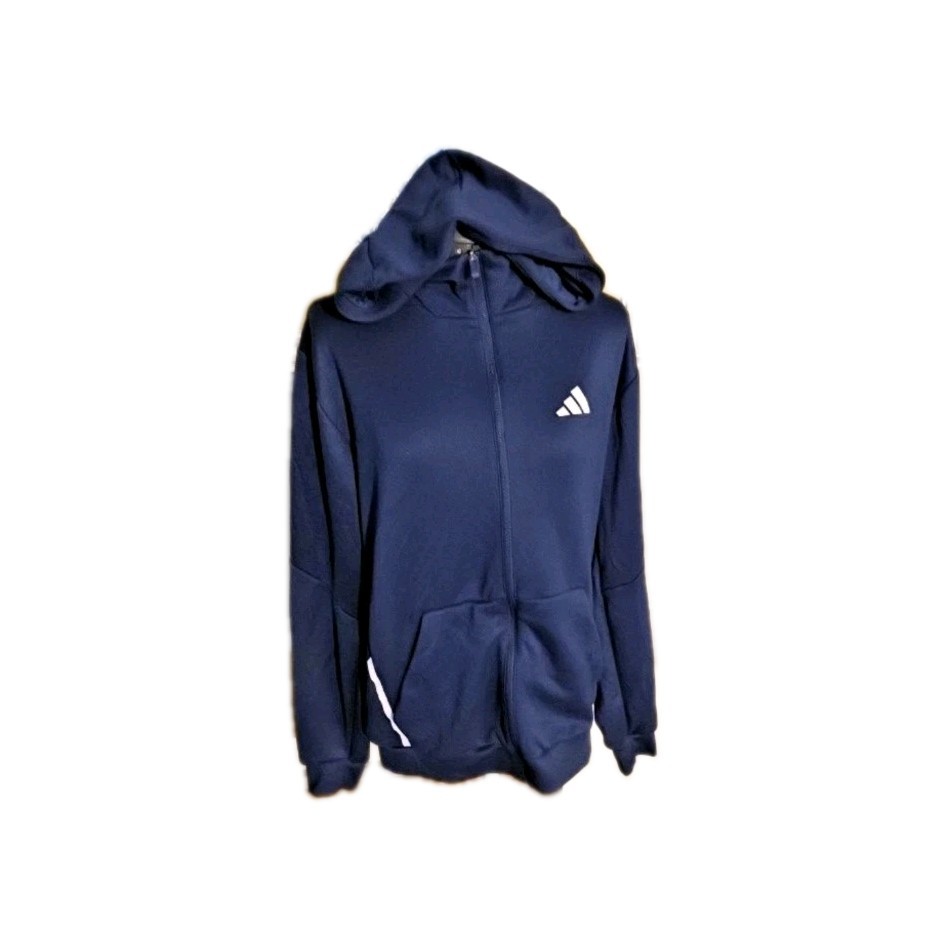 Adidas Men's Track Top Navy Full Zip Hoodie Medium