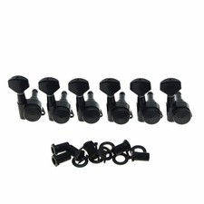 Dopro Black Locking Guitar Tuners Right Handed 6 Inline Tuning Keys Machine H...