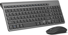 Wireless Keyboard Mouse Combo, 2.4G Compact and Ultra Slim Wireless Keyboard and