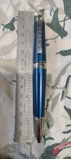 Cross Glossy Blue Metal Ball Point Pen Made In USA