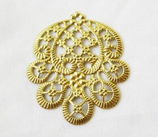 30pcs Filigree Earring Charm 36x41mm Brass Stamping Findings DIY Jewelry Making