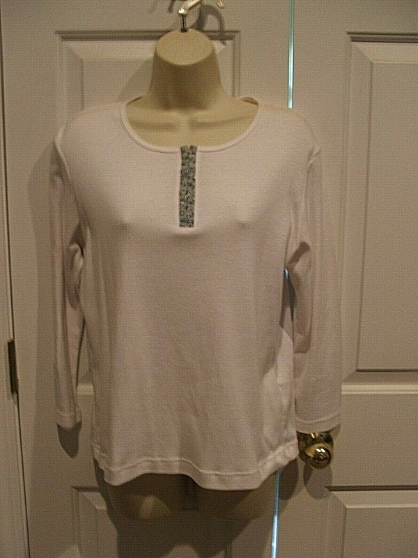 NWT casual corner anex petite LONG  SLEEVE 100% COTTON TOP  PETITE LARGE