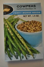 Vintage Seed Packet Ferry Morse Seeds Cowpeas California Blackeye #5 1980