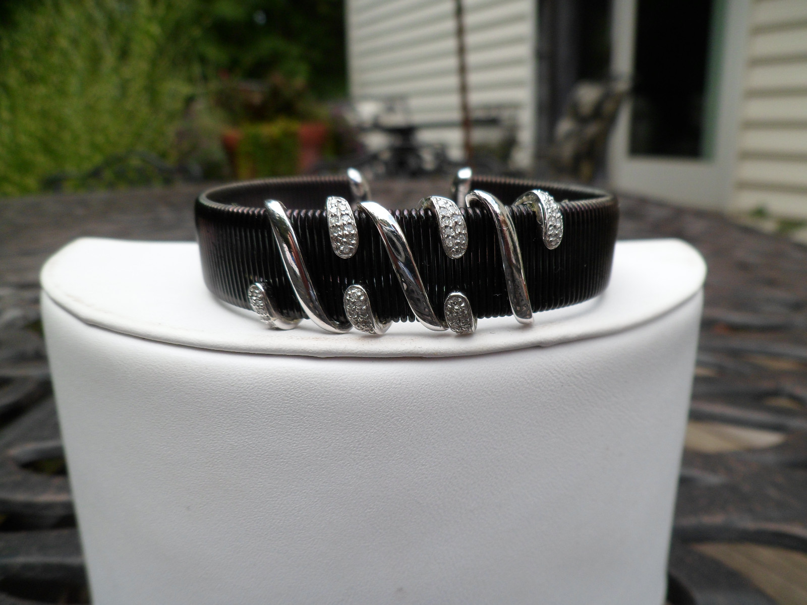 Sterling Silver Affinity Diamond Black Cuff with … - image 7