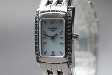 New Batt "Exc+5" Longines Dolce Vita L5.158.0 Blue Diamond Bezel Qz Womens Watch