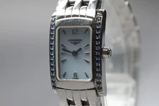 New Batt "Exc+5" Longines Dolce Vita L5.158.0 Blue Diamond Bezel Qz Womens Watch