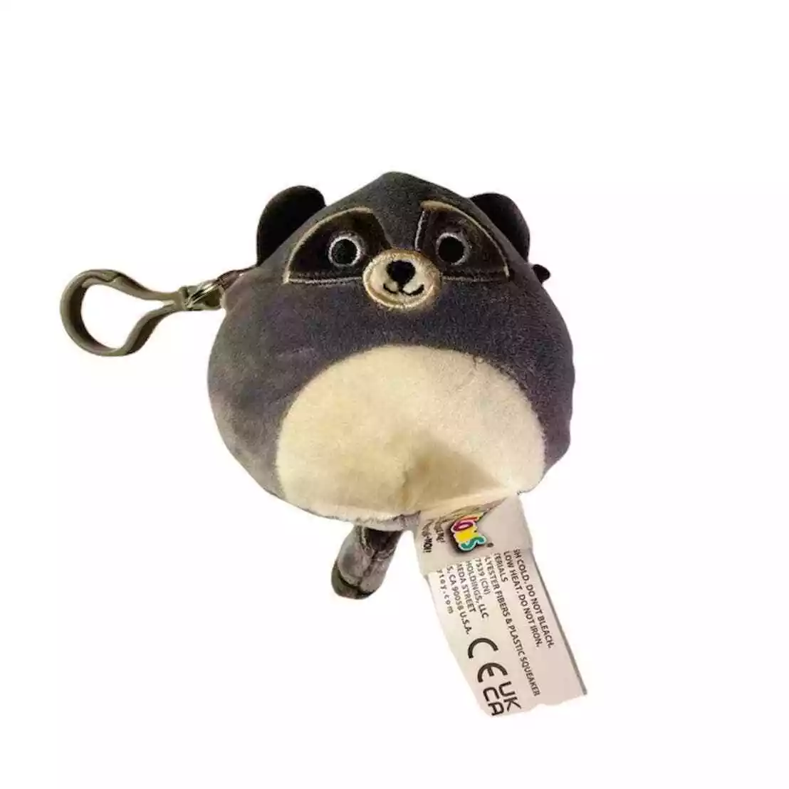 Squishmallow Randy Raccoon Dog Toy Clipon Keychain 3.5