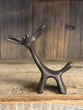 Primitive Style Cast Iron Giraffe Miniature Figurine 30381