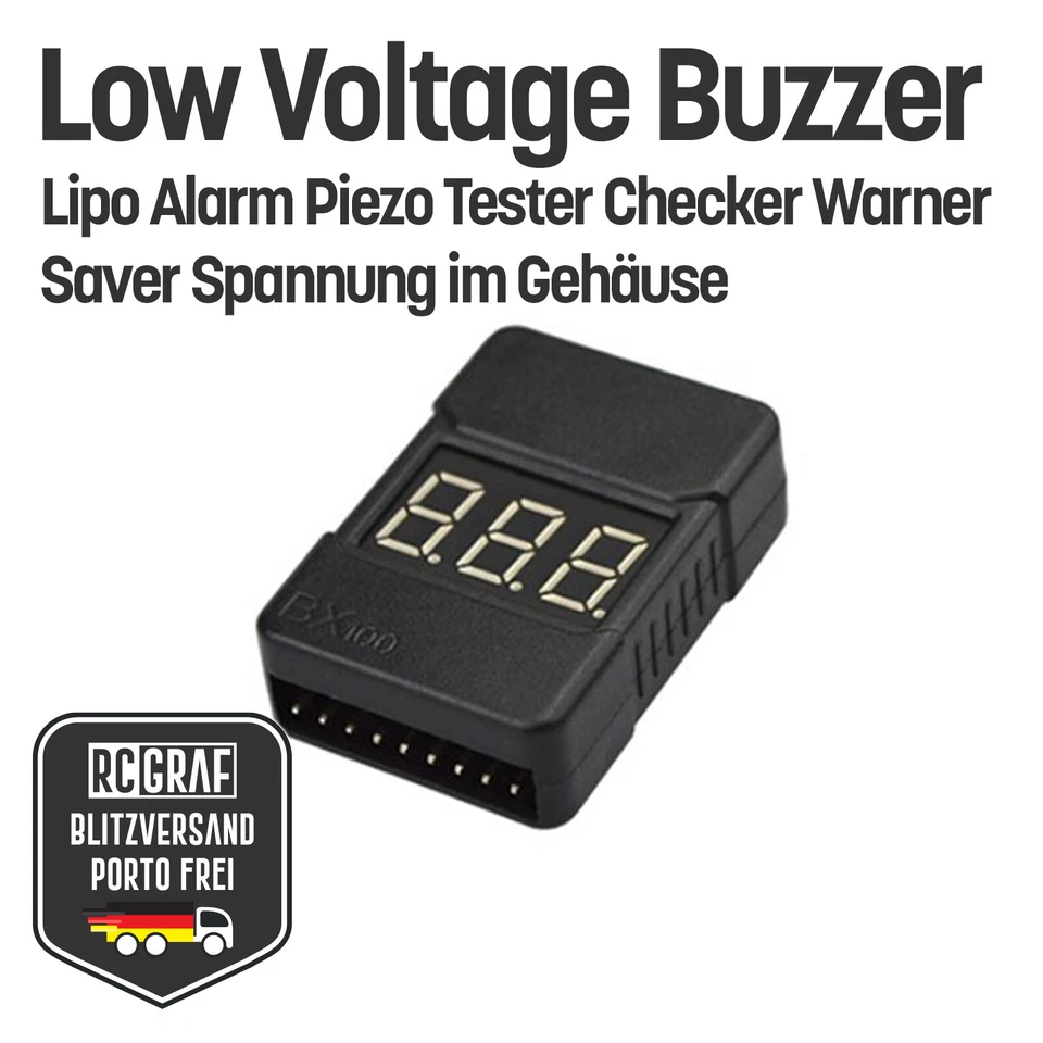 4x Lipo Alarm Piezo Tester Warner Checker 2S-8S Saver mit Schutzgehäuse Buzzer - Bild 4 von 4