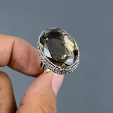 Smoky Quartz Ring 925 Sterling Silver Ring Handmade Gemstone Ring Women's Ring