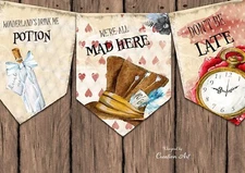 Tea Time Afternoon Tea Flag Bunting Hanging Decoration Street Party Wonderland