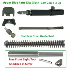 19 UPK Gen 1-3 Upper Slide Parts Kits W SS Guide Rod Fits Glock 19 23,Free Tool 