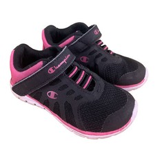 Champion Sneaker Girls 7W Youth Toddler Hook-and-Loop Closure Black/Pink