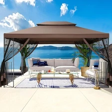 Outdoor Gazebo 10x10 10x13 Heavy Duty Canopy Patio Tent with Mosquito Netting