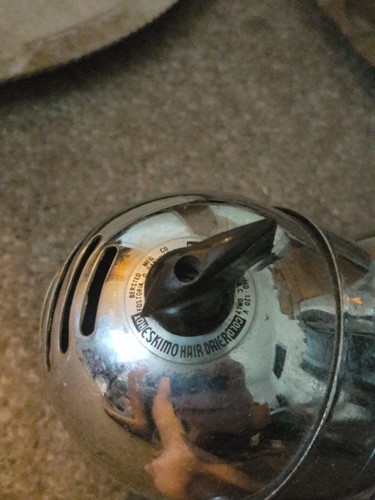 Vintage Eskimo Hair Dryer Model 775 Chrome with Wood Handle Hot & Cold 1950's - Picture 3 of 5