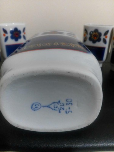 Vintage Set Damask Ceramics Glasses 60-70s Cup Hand Painted USSR Wine Russia - Picture 3 of 9
