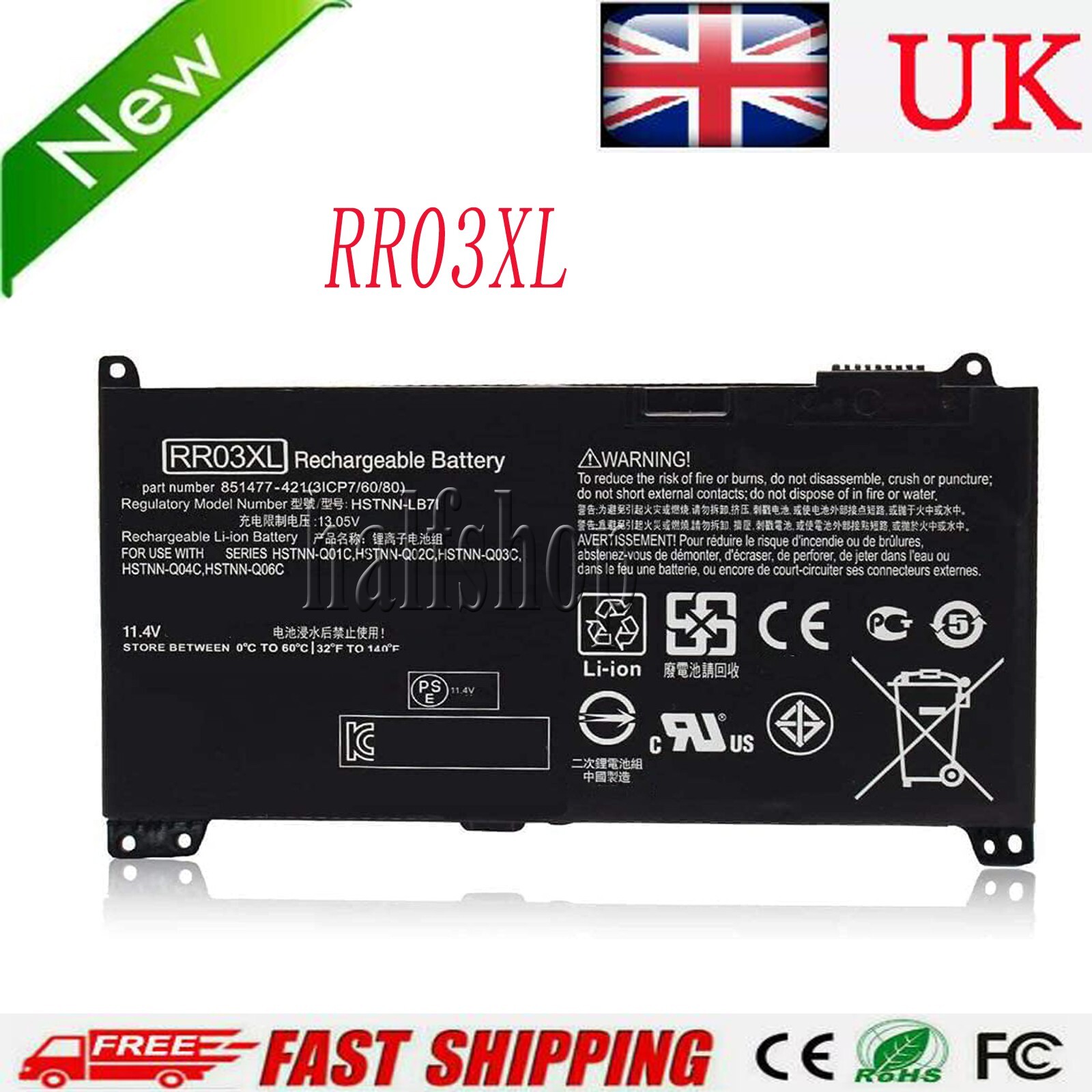 Laptop Battery RR03XL For HP ProBook 430 440 450 455 470 G4 G5 Series new