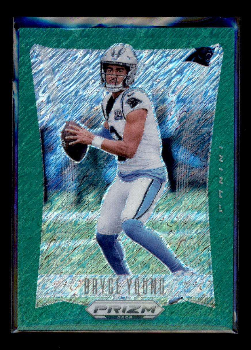 2024 Panini Prizm Deca #41 Bryce Young Green Shimmer FOTL 2/12 Panthers