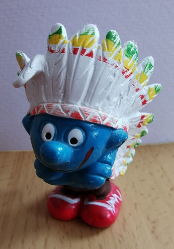 Figurine Schtroumpf Indien - PVC, édition Spéciale 1981, D'occasion, Idéale Pour Collectionneurs