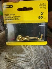 Hook And Eye 2-1/2" Stanley Hooks + eyes 75-0620 Brass Solid Brass! New