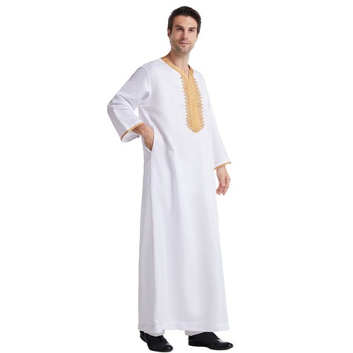 Muslim mens Jubba Islamic Kaftan Robe Thobe Abaya Thoub mosque Arab Dishdasha - Bild 19 von 37
