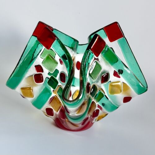Fused Art Glass Candle Holder - Picture 2 of 4