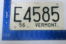 1956 56 VERMONT VT LICENSE PLATE TAG #E 4585 E4585